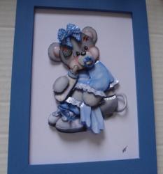 OURSON BLEU SUR POT