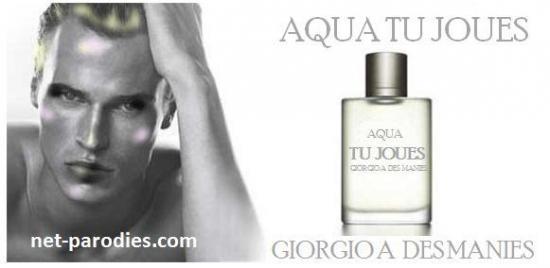 parodie fausse pub parfum giorgio armani à des manies