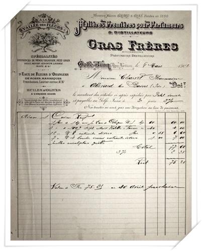 Facture GRAS Fr�res du 8 mars 1902