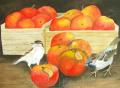 moineaux aquarelle