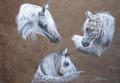 chevaux 1 techn mixte sur papier himalaya