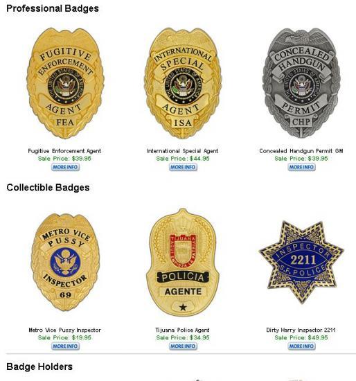 insigne de police, faux policier,police badges,fake badges