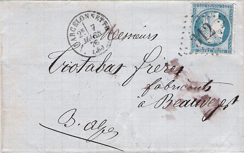 Courrier de 1876