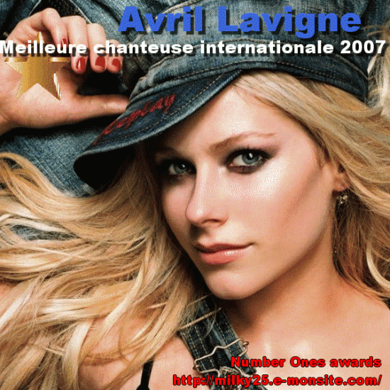 Avril Lavigne meilleure interprète féminine internationale 2007 Avril Lavigne meilleure interprète féminine internationale 2007