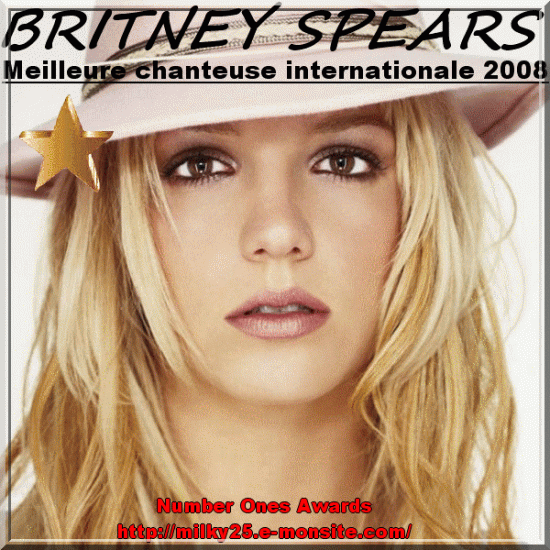 Pour 2008 , la palme d'or de la meilleure chanteuse revenait à Britney Spears Pour 2008 , la palme d'or de la meilleure chanteuse revenait à Britney Spears