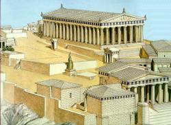 reconstitution du Pathénon d'Athènes