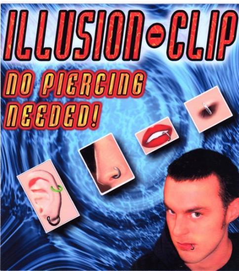 Faux piercing. Clip illusion : Ce clip s'adapte au nombril, a l'oreille, 