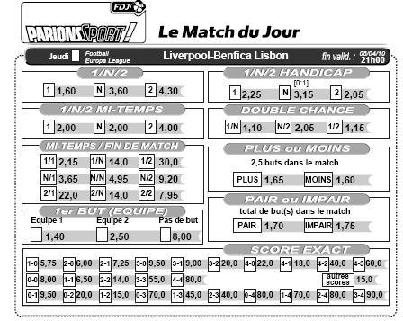 liste des rencontre parions sport