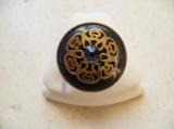 Bague ronde bleue et strass