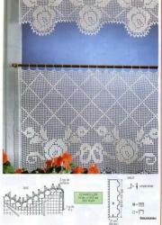 2943  cchs rideaux motif fleur crochet d'art