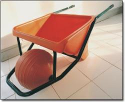 wheelbarrow with low pressure spherical wheel 