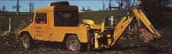 Cournil with hydraulic shovel