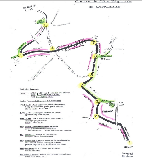 Tracé course de cote de sancerre