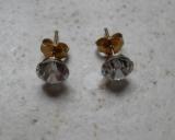 Boucles plaqu� or, cristal de swarovski