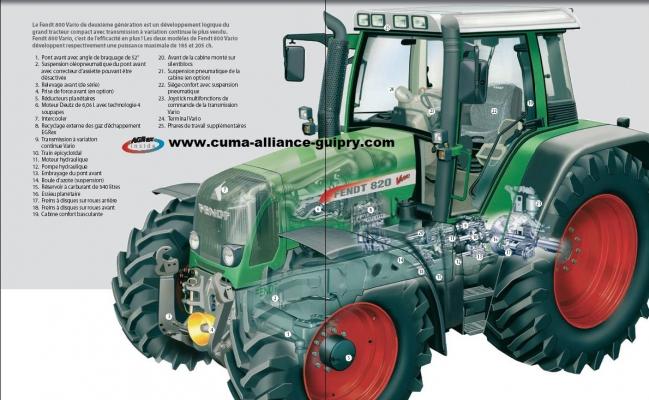 coupe m&eacute;canique tracteur Fendt &eacute;clat&eacute;e