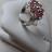 Bague ronde m�tal et strass rose-orange