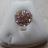 Bague ronde m�tal et strass rose-orange