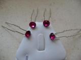 Epingles cheveux strass rose.