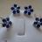 Epingles cheveux fleurs strass bleu